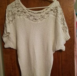 Lace knit sweater